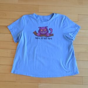 Life is Good Alice in Wonderland Disney Cheshire Cat Tee T-Shirt Size 3XL Blue